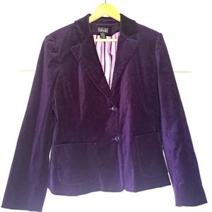 Rafaella Purple Velvet Blazer Size 14